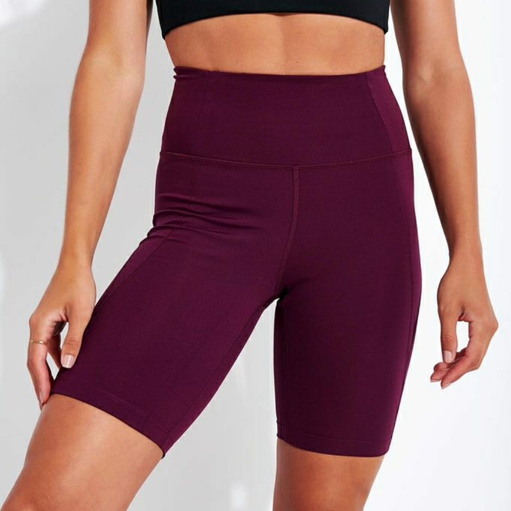 Girlfriend Collective Plum High-Rise Bike Shorts